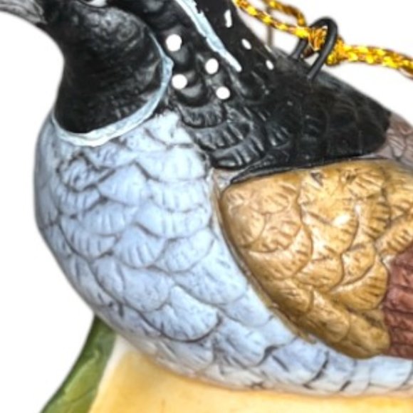 Two (2) Vtg 1991 Andrea by Sadek PARTRIDGE Porcelain Bisque Ornaments Japan 3" T - Picture 7 of 16